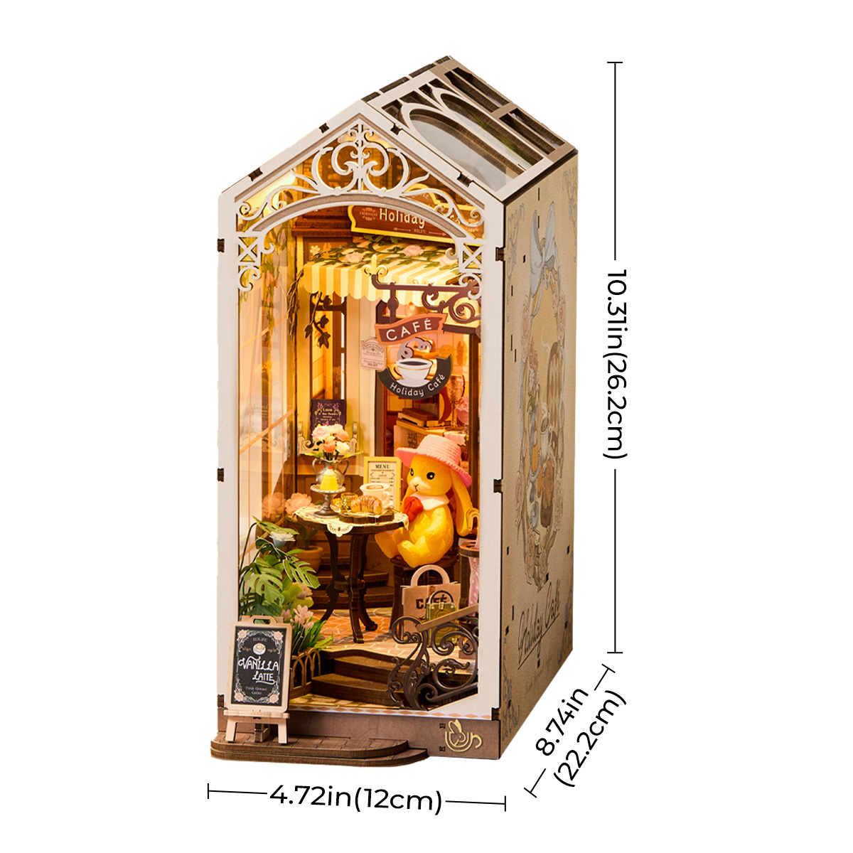 Holiday Cafe TGB15 size graphic, 12 x 22.2 x 26.2 cm book nook