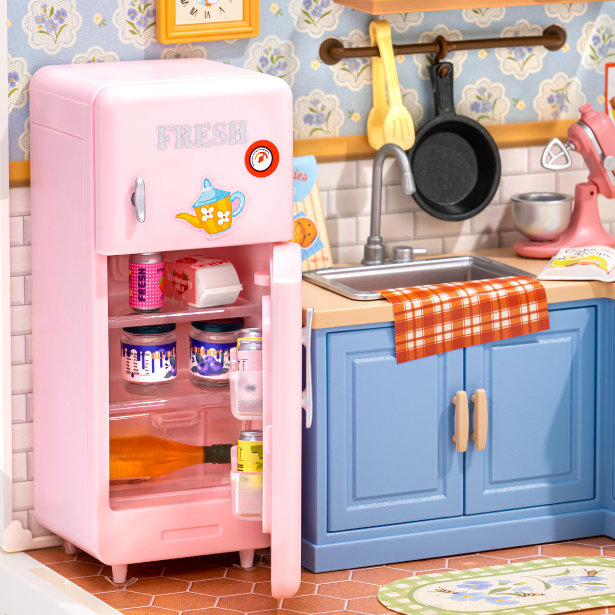Homely Baking Kitchen DWS08B taille graphique avec dimensions assemblées indiquées