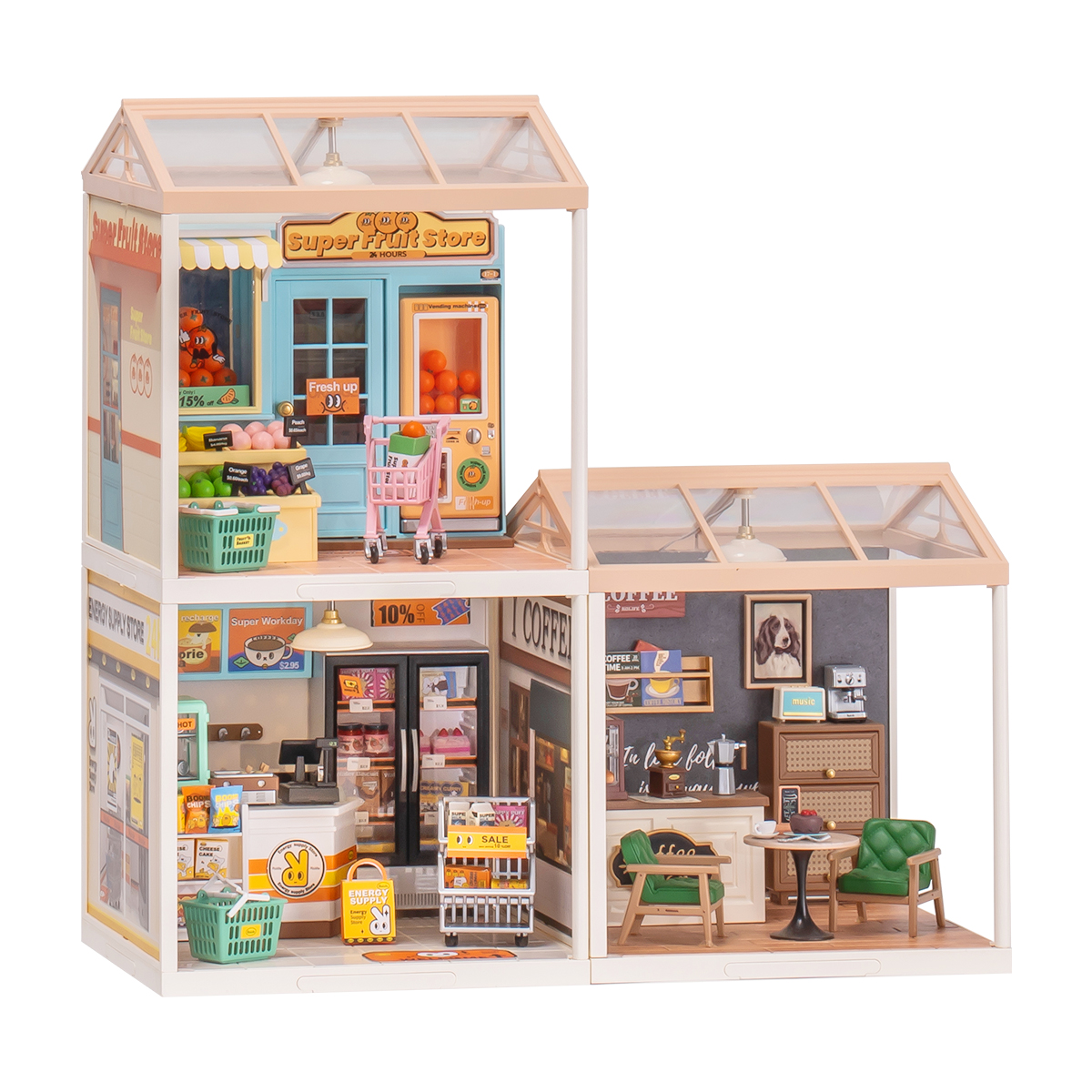 Rolife Super Creator - Super Store Series modular store arrangement scene