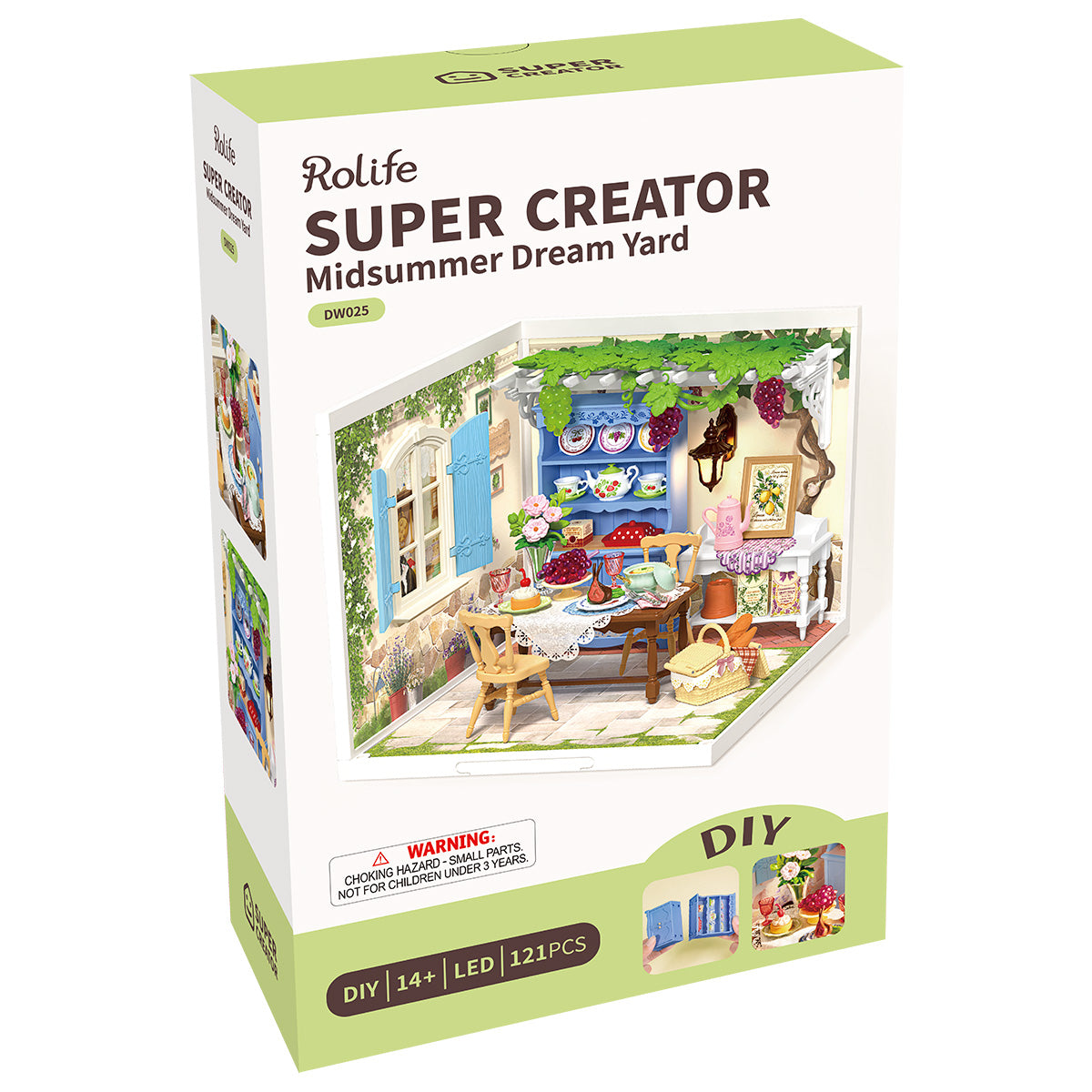 Rolife Midsummer Dream Yard DW025 Produktpaket mit komplettem Miniaturraum
