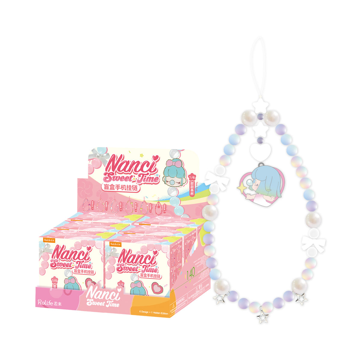 Nanci Sweet Time téléphone lanière boîte aveugle affichage avec sangle en vedette sur fond blanc