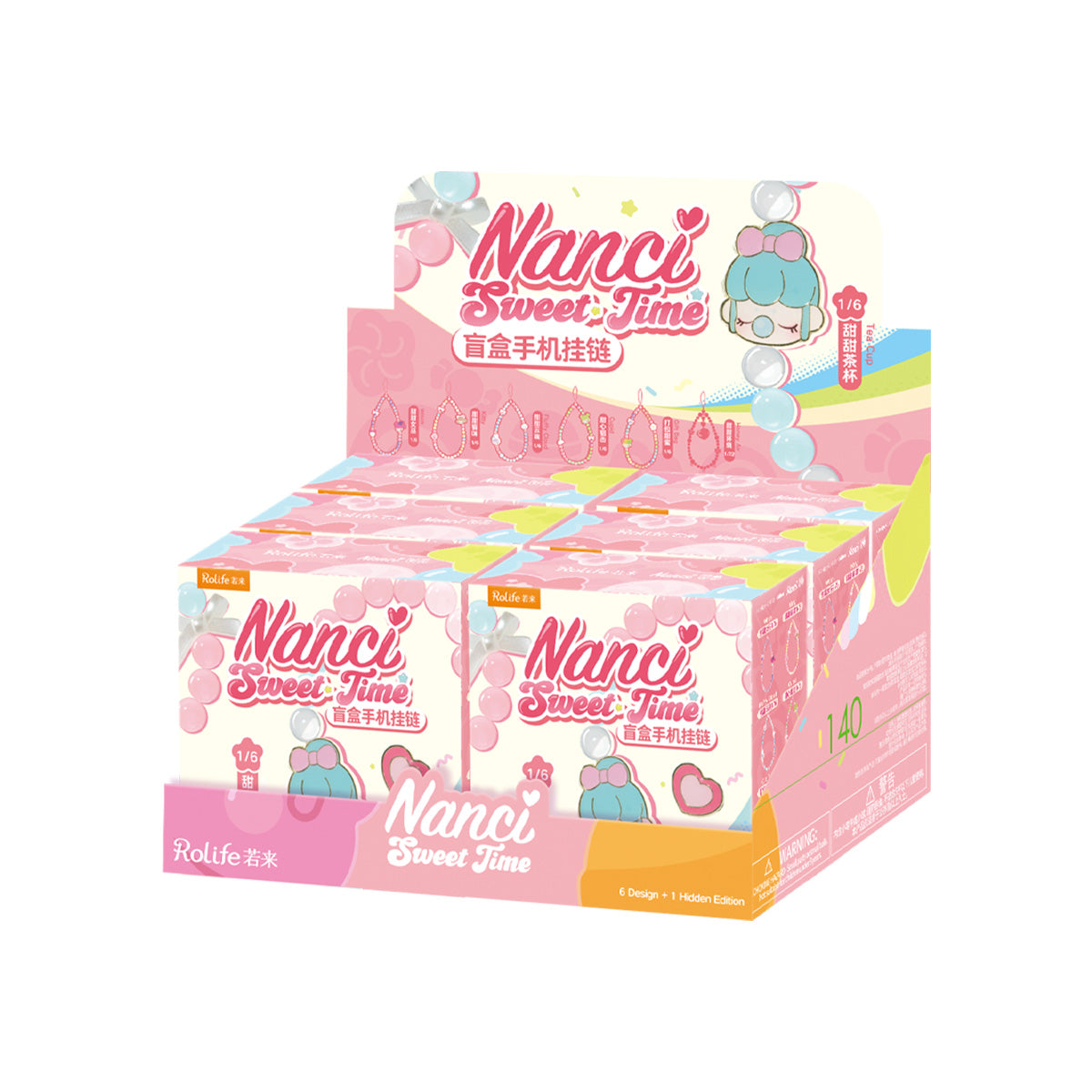 Nanci Sweet Time étui de présentation de boîte aveugle pour téléphone avec lanière sur fond blanc