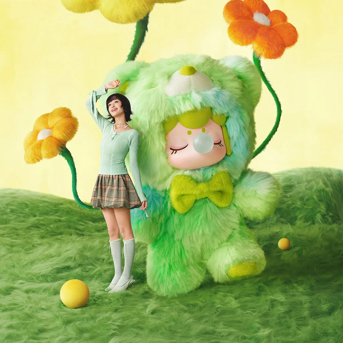 Rolife Nanci Bear Inner World green bear plush pendant garden scene