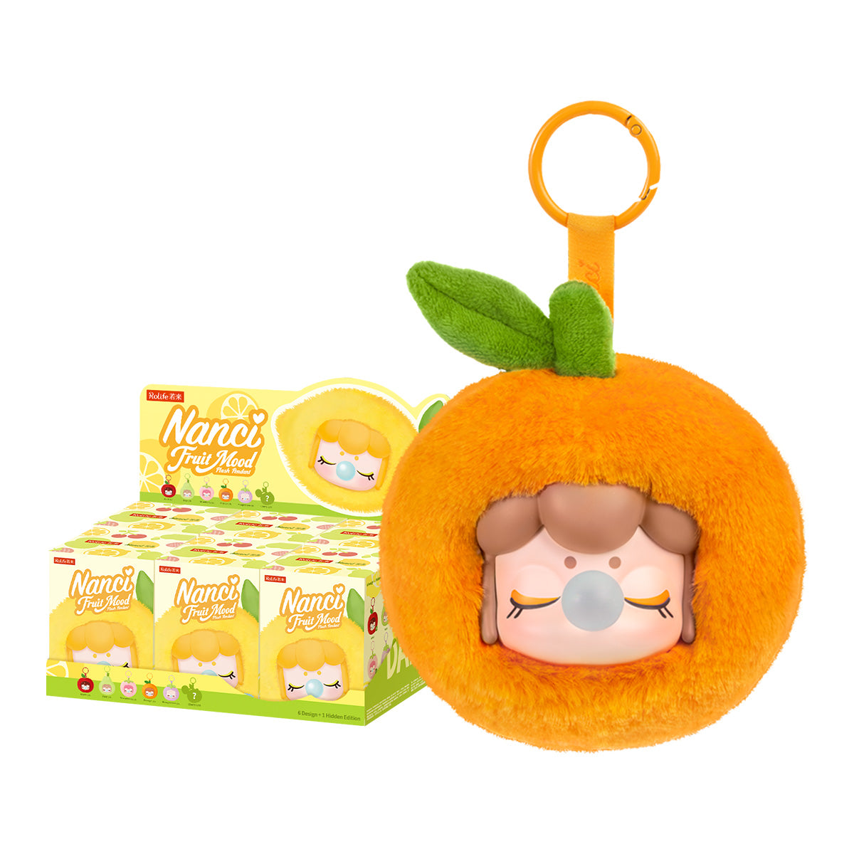 Pendentif en peluche Nanci Fruit Mood avec vitrine sur fond blanc