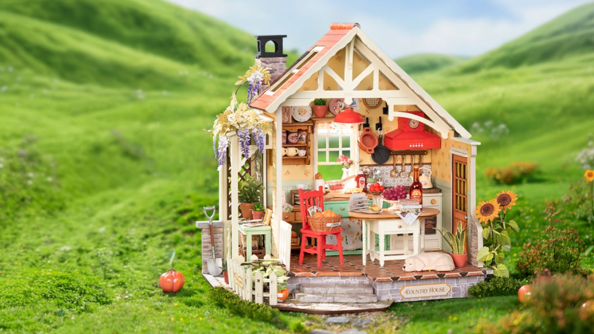 New Advanced Rolife Miniature House Kit Meet Sunlit Farmhouse Kitchen