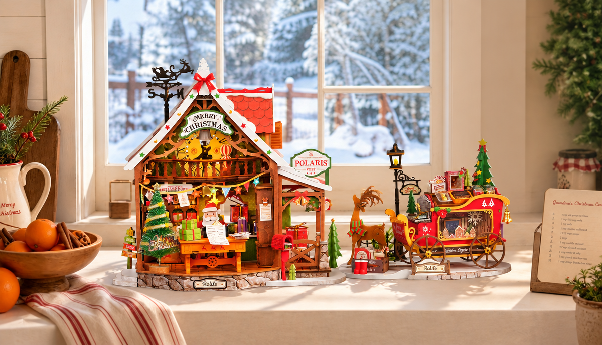 New from Rolife Polaris Post and Reindeer Express Bring Santa's Christmas Journey to Life