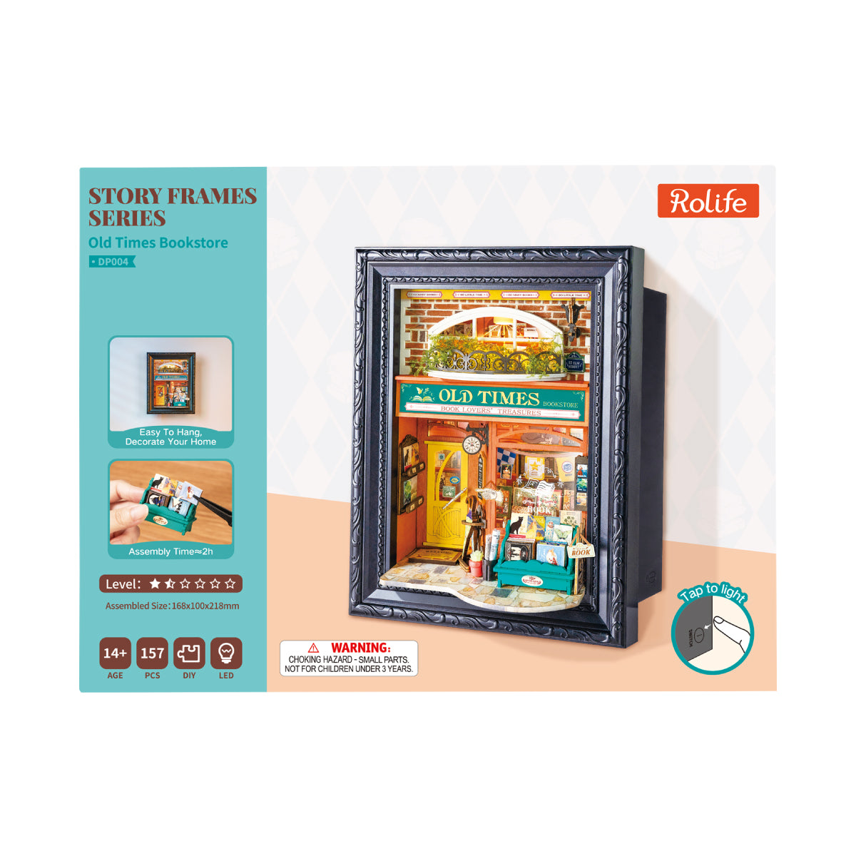 Rolife Old Times Buchladen DP004 Produktpaket mit vollständigem Geschichtsrahmen