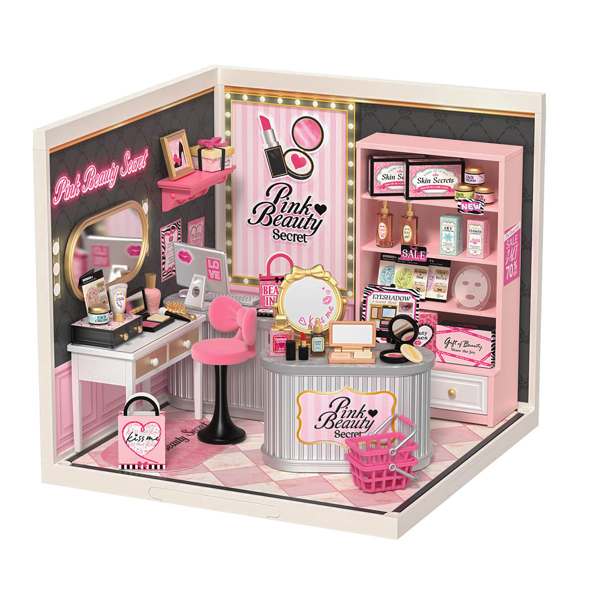 Rolife Pink Beauty Secret Super Creator Miniature House DW026 – Rolife