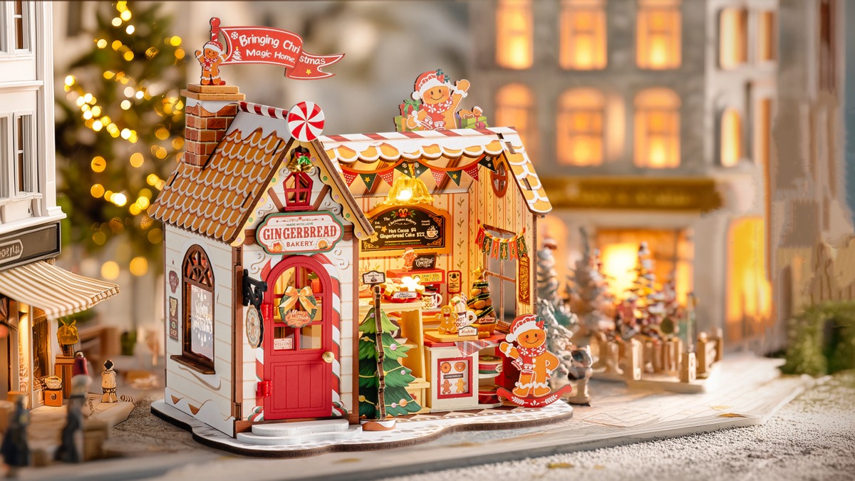 Rolife DIY Christmas Gingerbread House Kit Create A Festive Miniature Wonderland