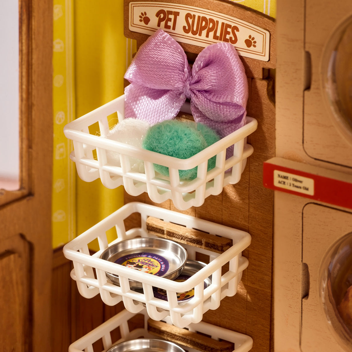 Rolife Fluffy Friends Store DIY Miniature House close-up detail image