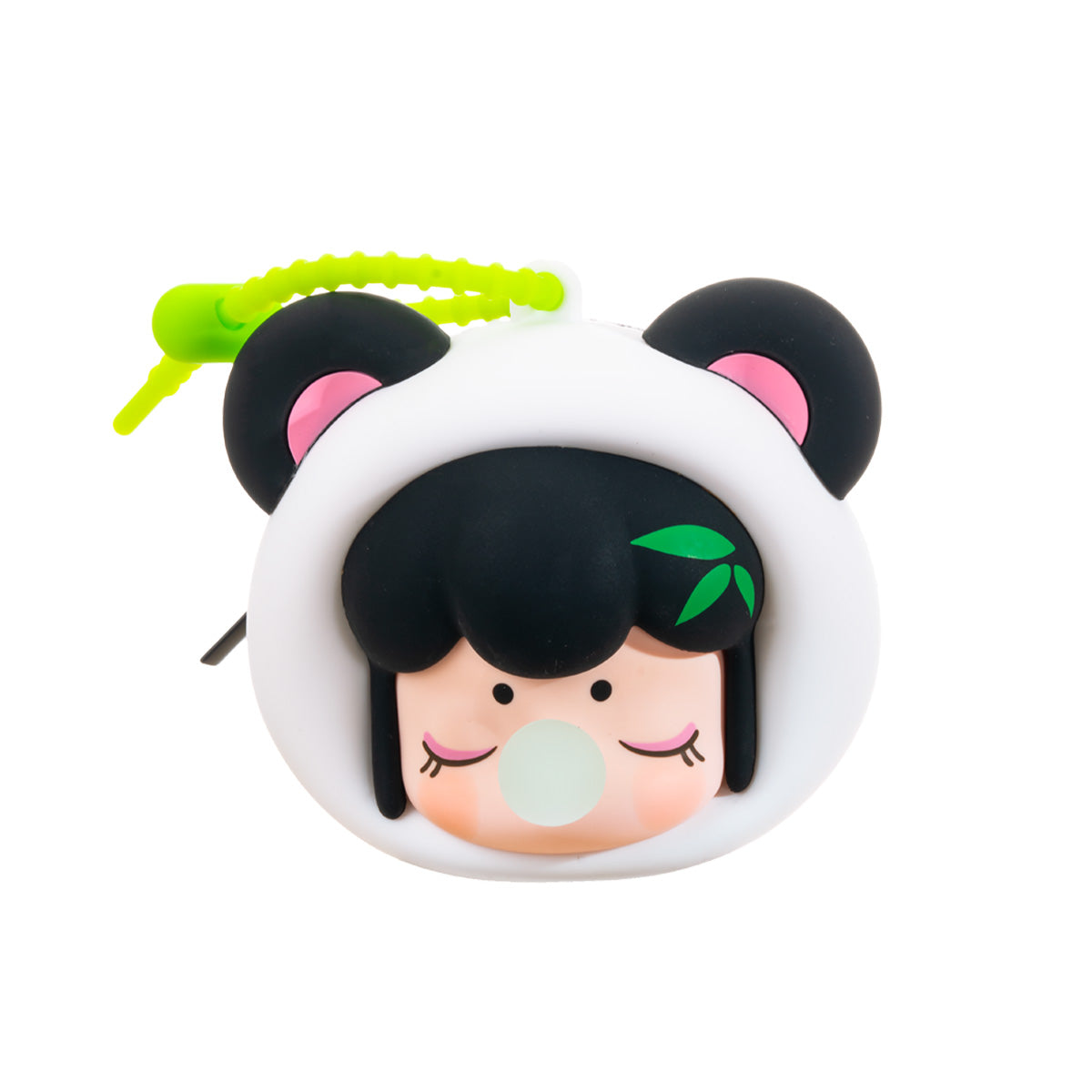 Funda de auriculares de panda con orejas esponjosas Baby Nanci en fondo blanco