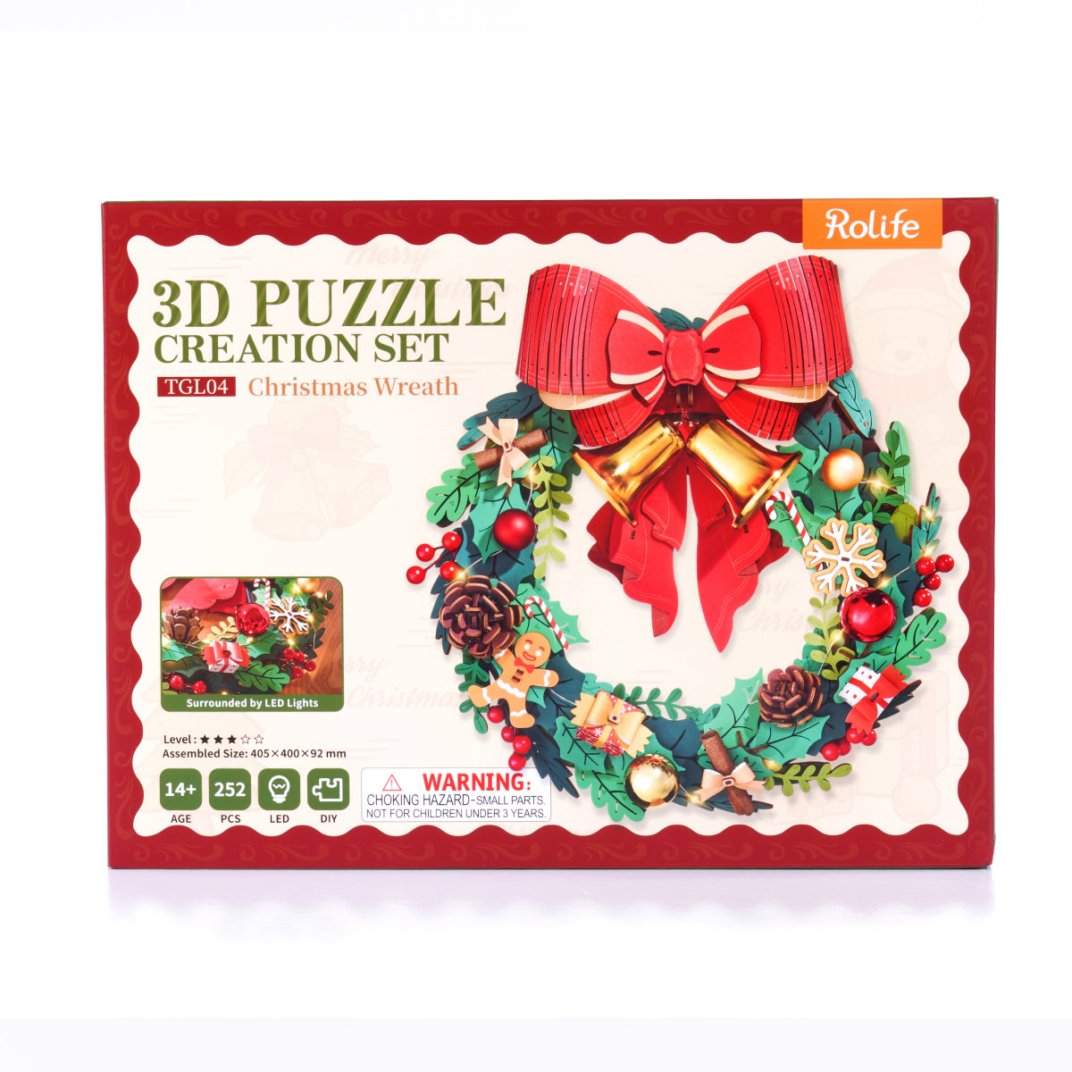 Emballage du produit Rolife Couronne de Noël TGL04 avec couronne complète