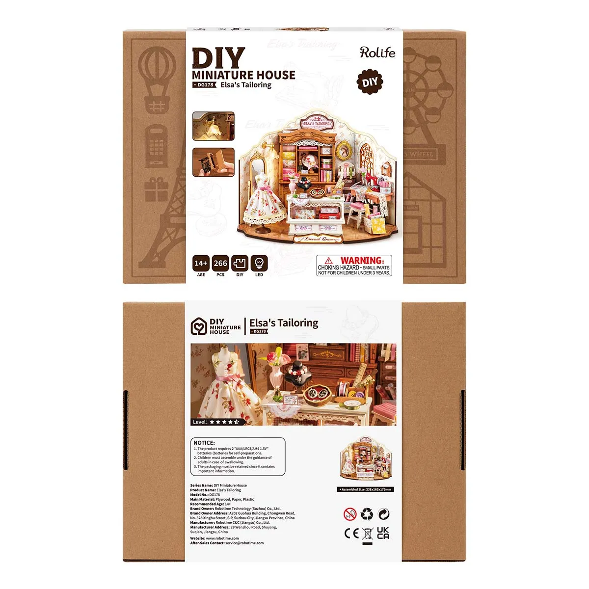 Rolife Elsa's Tailoring DG178 productpakket met voltooide miniatuurhuis