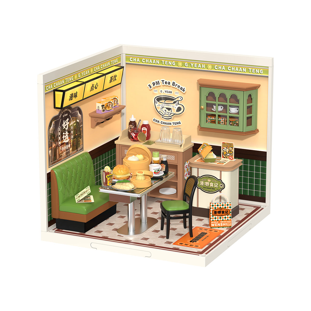 Rolife Hong Kong Bites Cafe DW021 witte achtergrond miniatuur kamer productweergave