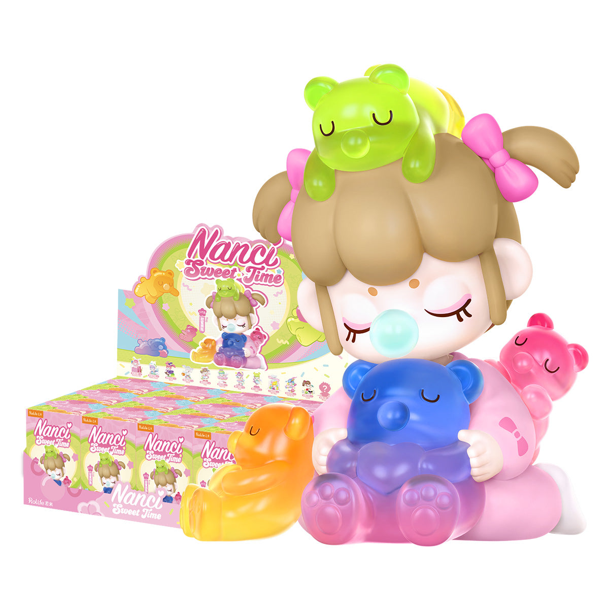 Nanci Sweet Time figurine présentée avec vitrine sur fond blanc