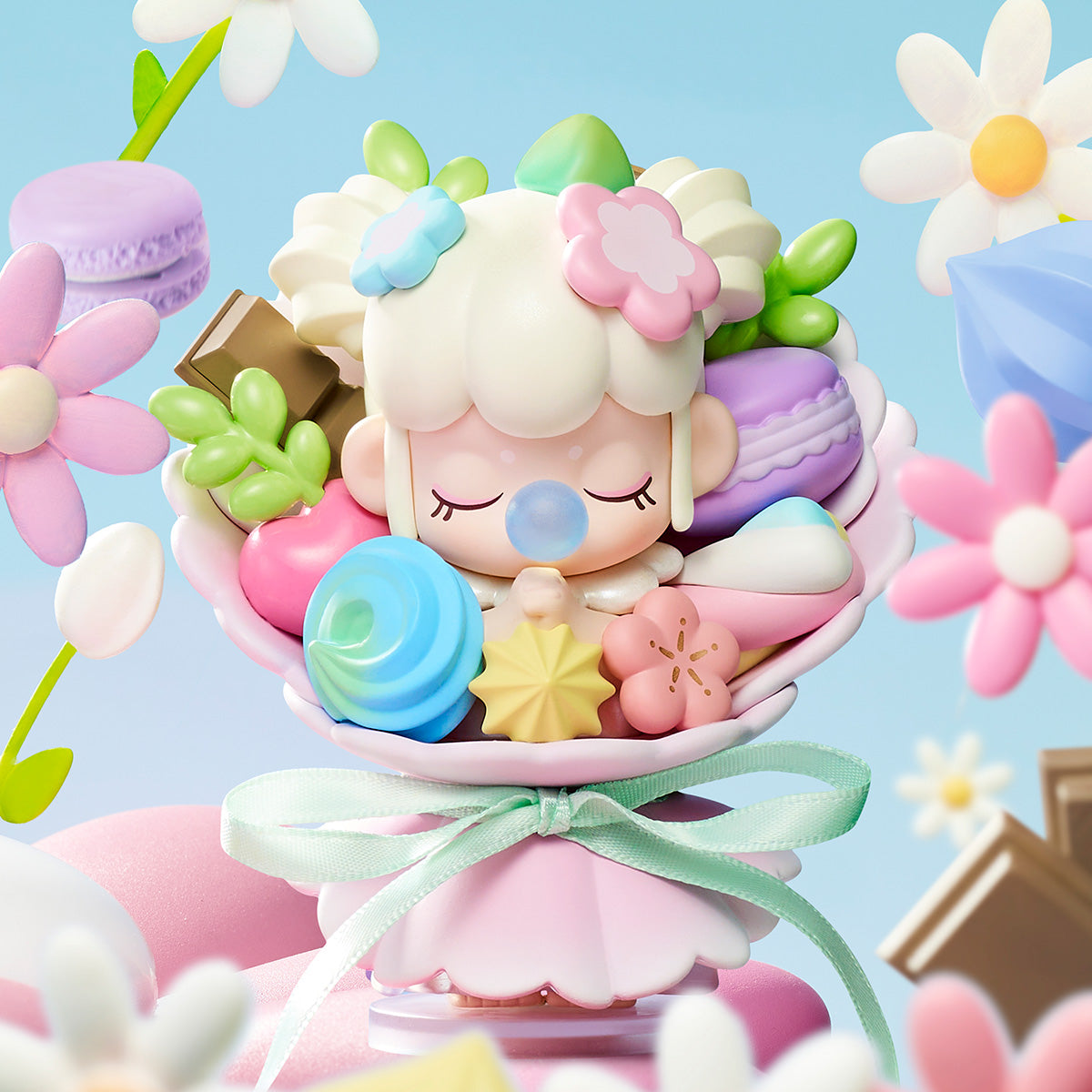Nanci Sweet Time Figuren im Blumenpastell-Szenario