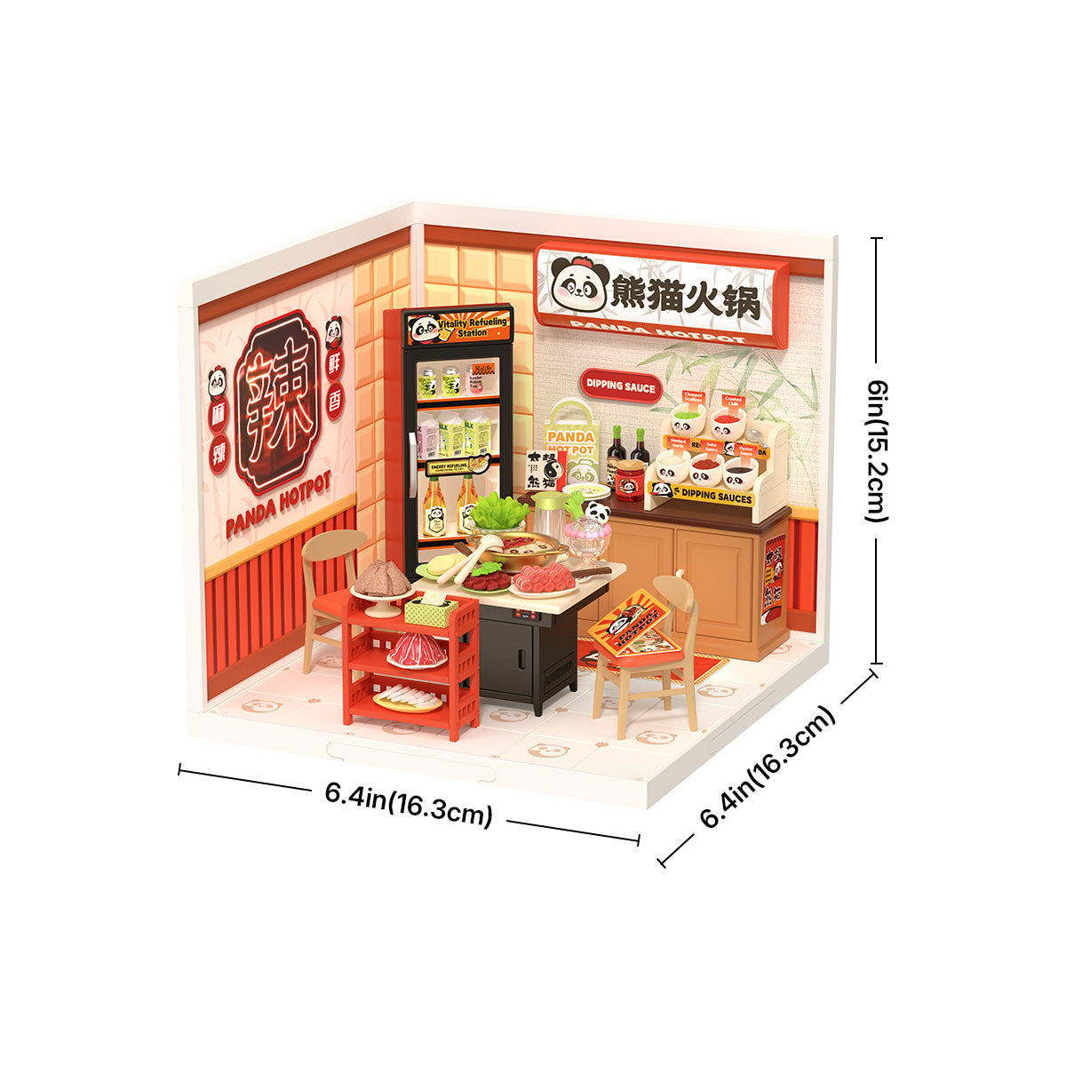 Panda Hot Pot DW020 Größe Grafik, 16,3 x 16,3 x 15,2 cm Miniaturraum