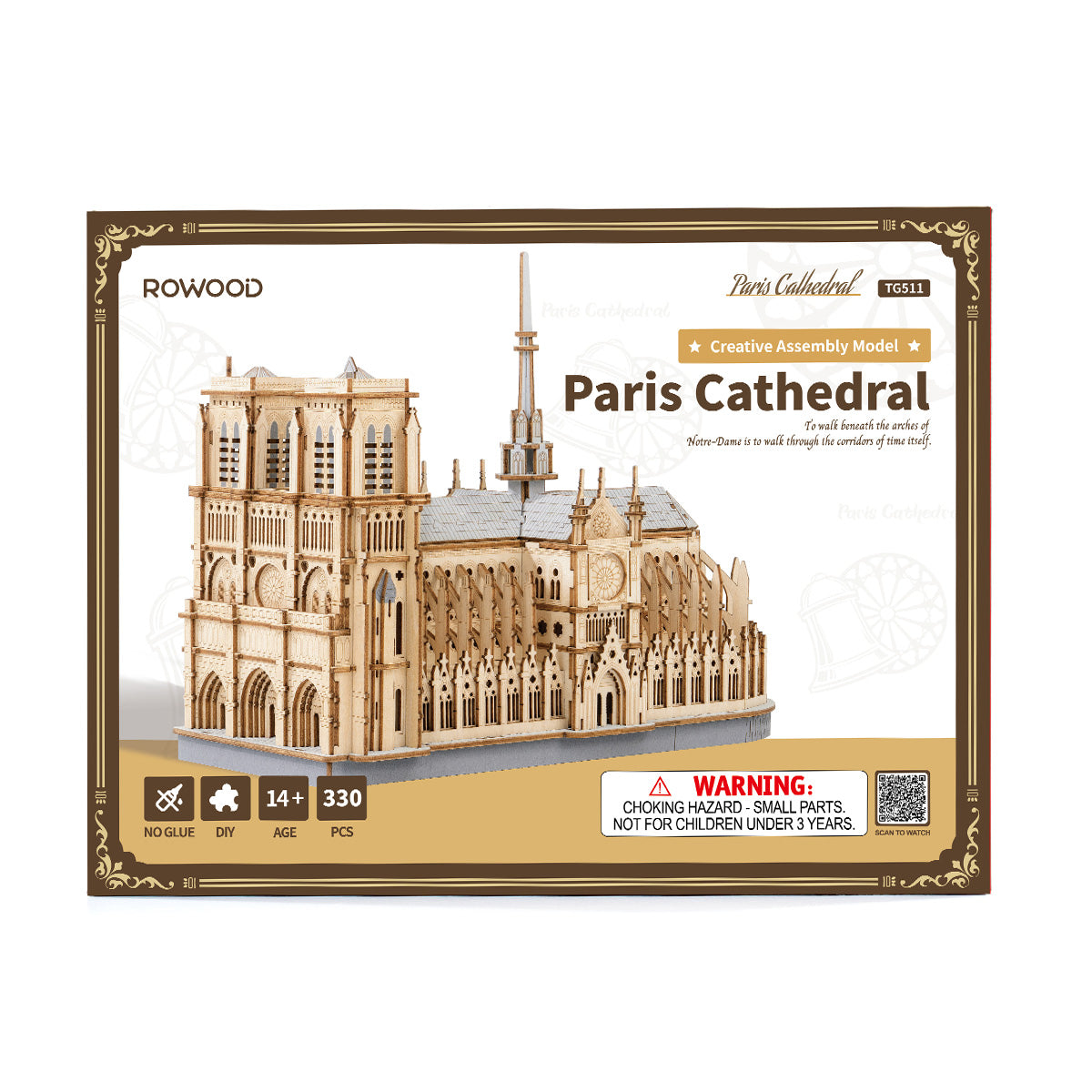 Rowood Paris Cathedral TG511 paquet de produit avec puzzle en bois complet