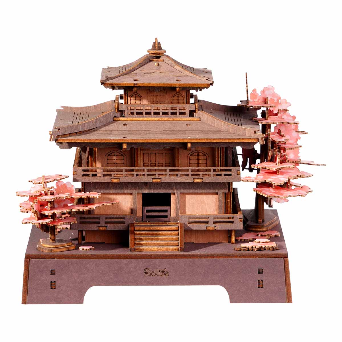 Rolife Sakura Pavilion TGA07 3D wooden puzzle model on white background