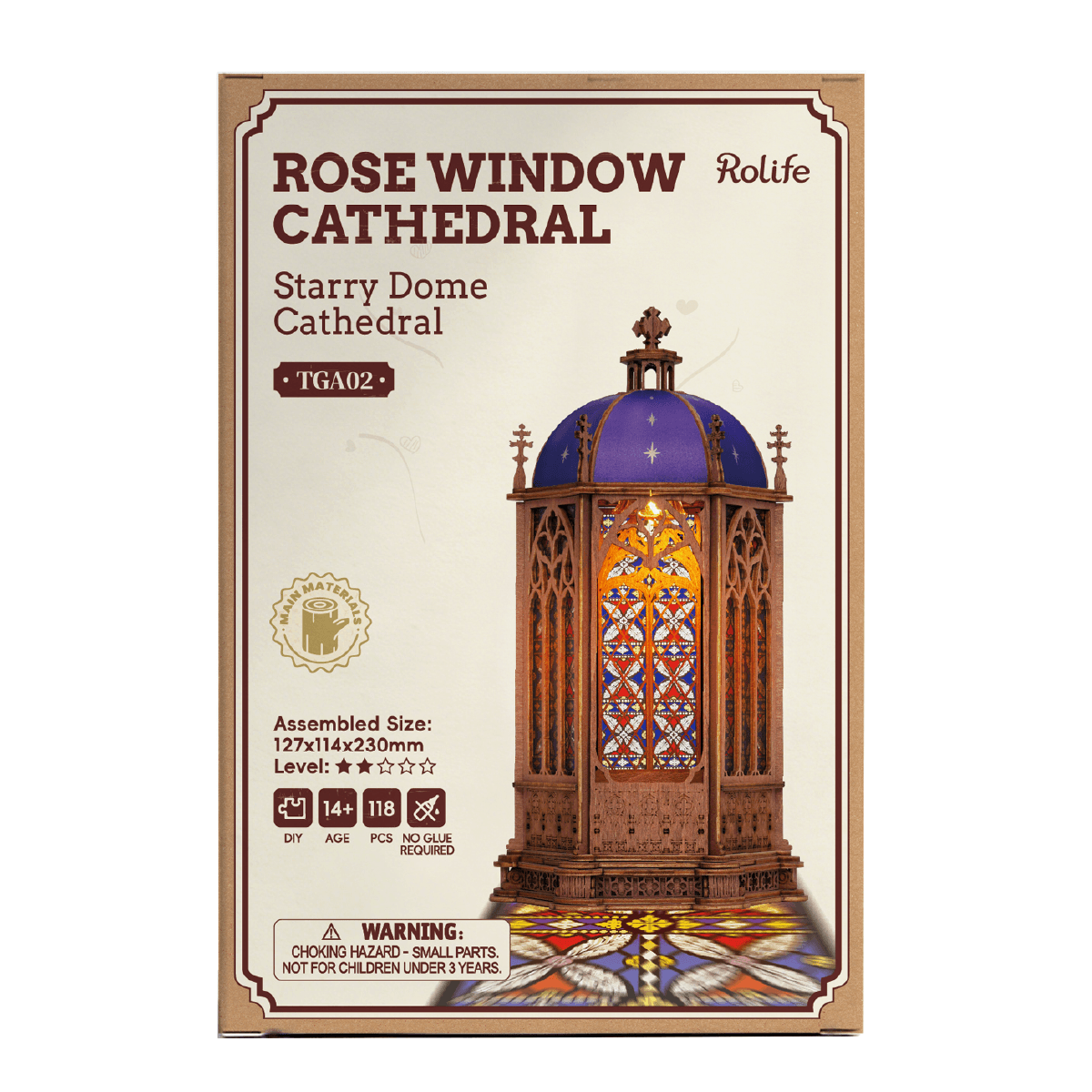 Rolife Starry Dome Cathedral TGA02 Paket mit beleuchtetem Kathedralenmodell