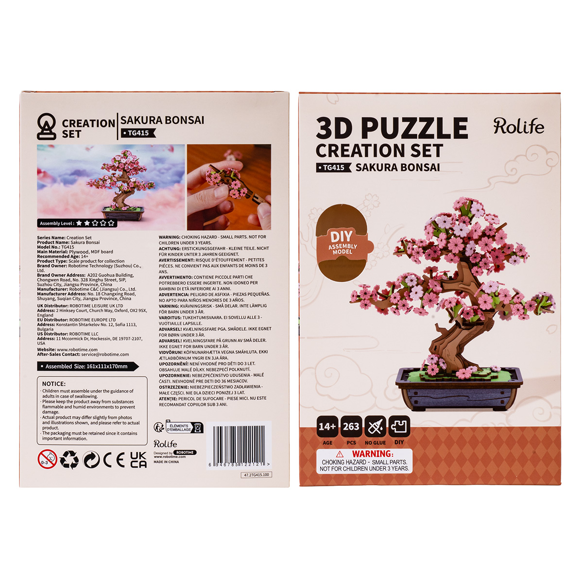 Rolife 3D Wooden Puzzle - Sakura Bonsai TG415 image de galerie 8