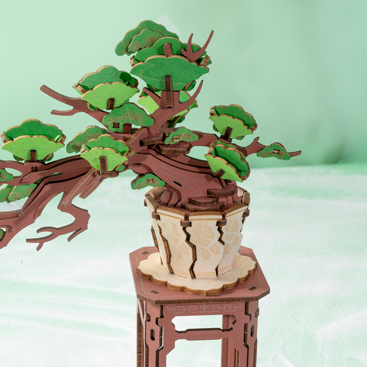 Rolife 3D Wooden Puzzle - Evergreen Pine Bonsai TG510 detail view