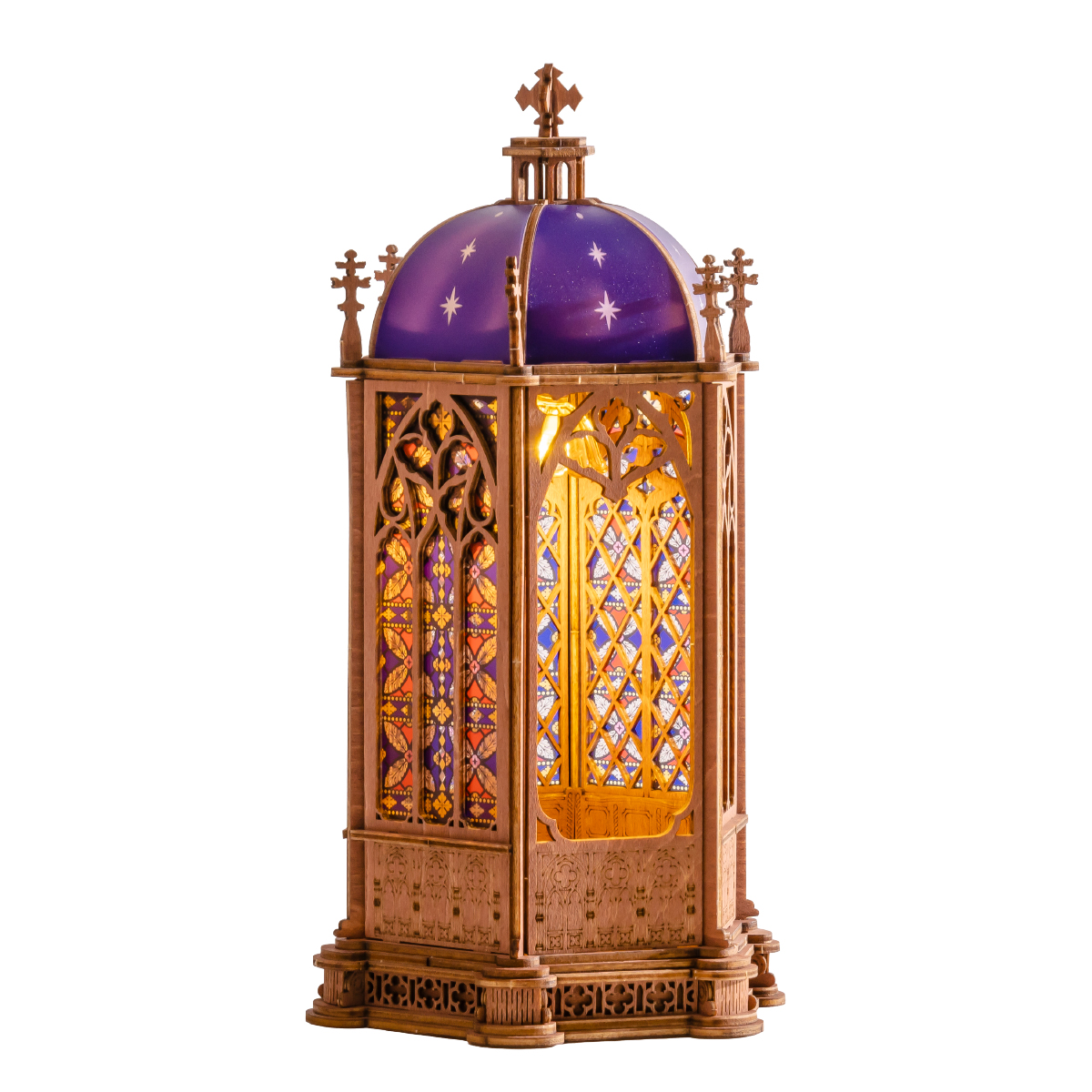 Rolife Starry Dome Cathedral TGA02 white background product view with purple dome