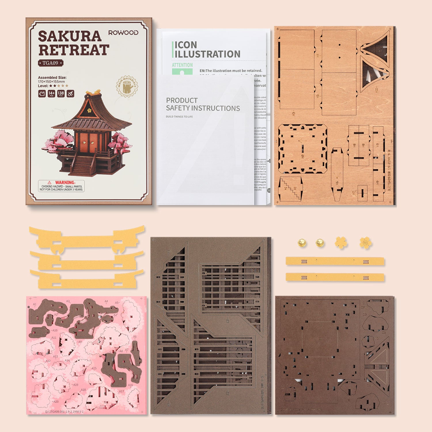 Rowood Sakura Retreat Wooden 3D Puzzle TGA09
