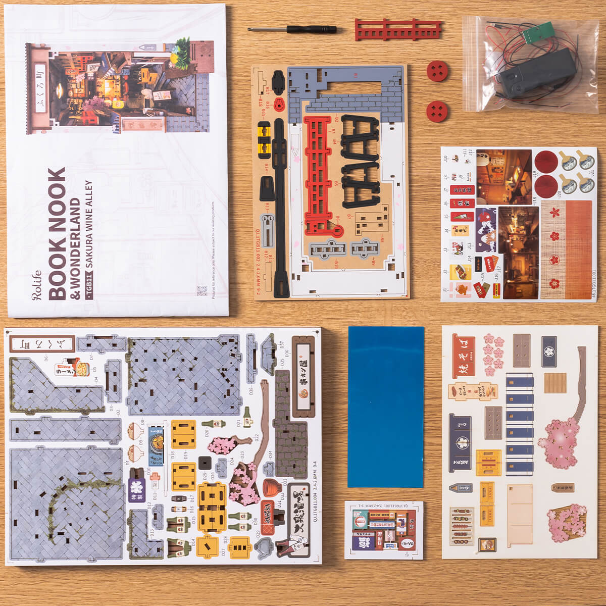 Rolife DIY Buchnische Kit - Sakura Wein Alley TGB11 Detailansicht