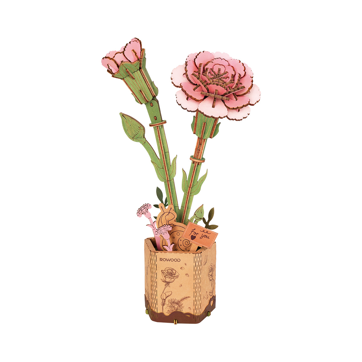 Rowood DIY Holzblume Pinke Nelke TW051 alternative Produktansicht