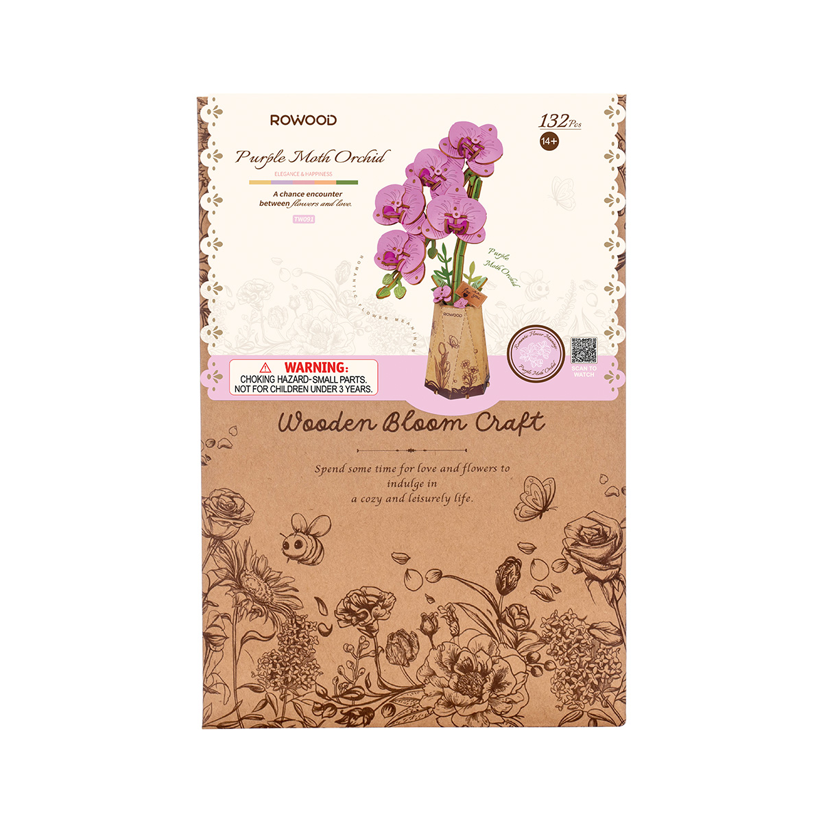 Rowood DIY Fleur en Bois Orchidée Moth Violet TW091 image de galerie 5