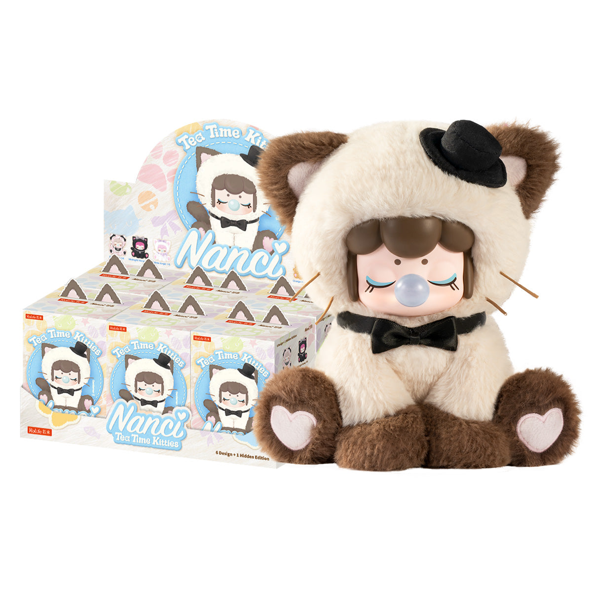 Rolife Nanci Tea Time Kitties Plüsch-Blindbox-Display mit featured Kitty-Puppe