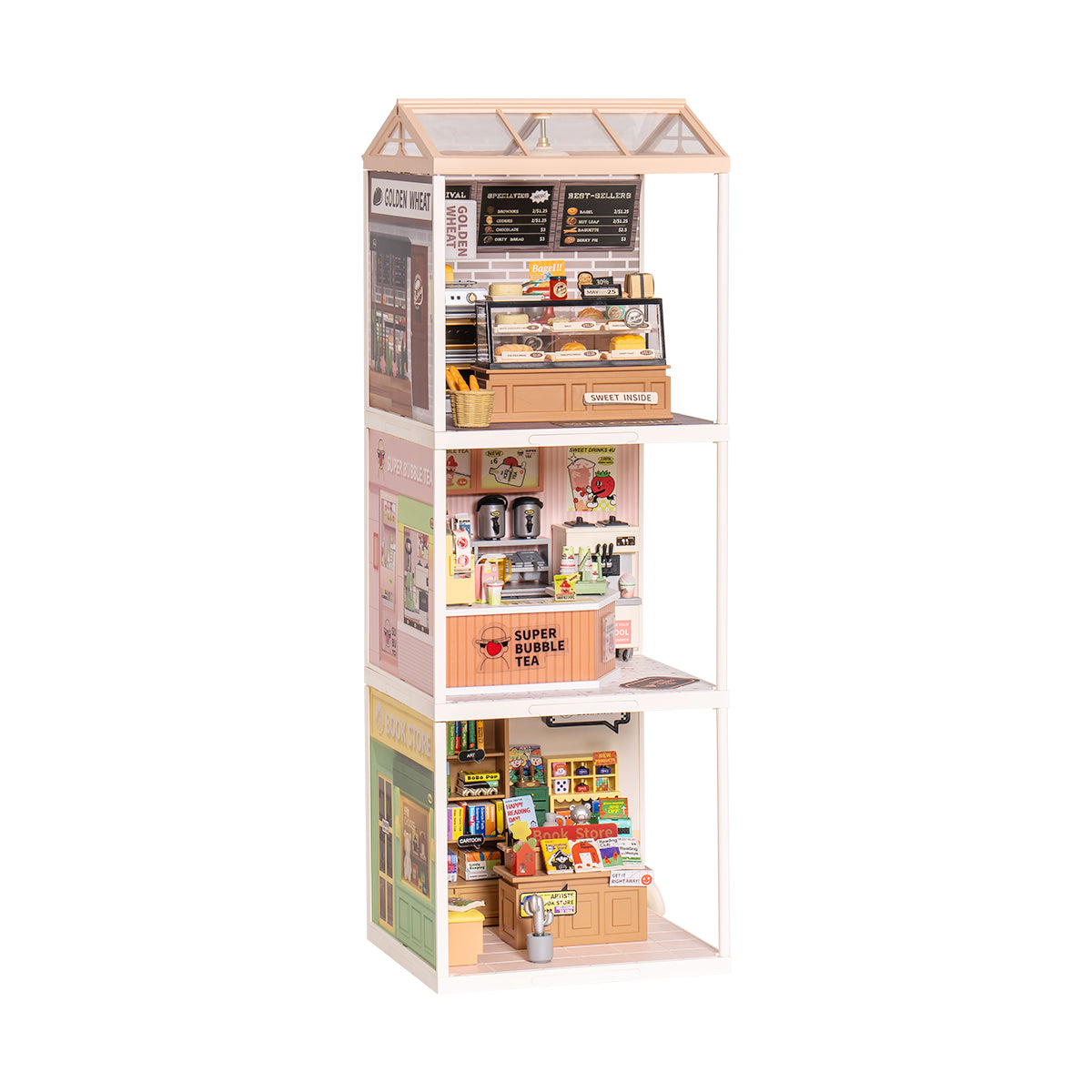 Rolife Super Creator Maison Miniature 3 en 1 | Vue détaillée de la forme