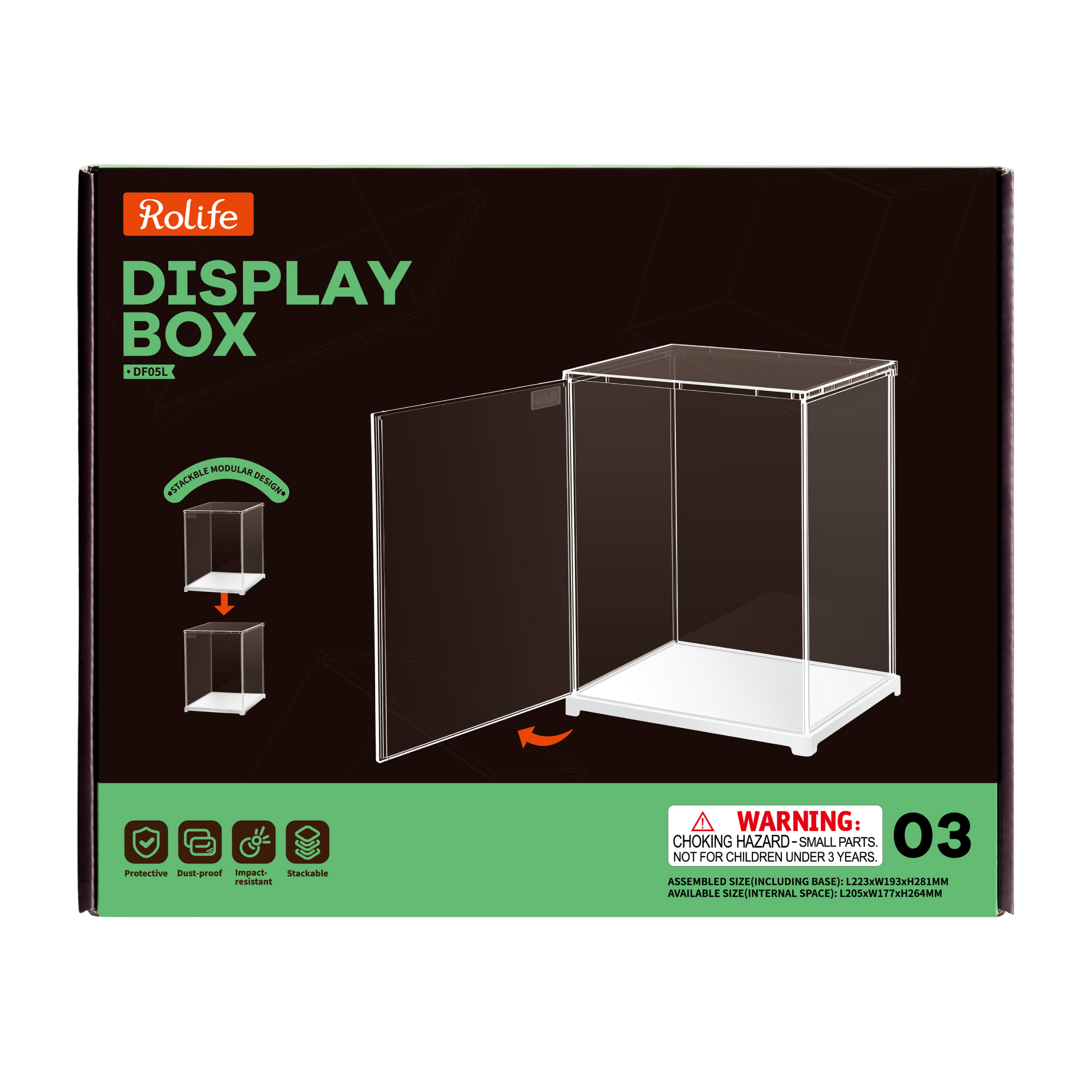 Rolife DF05L product package for the clear display case