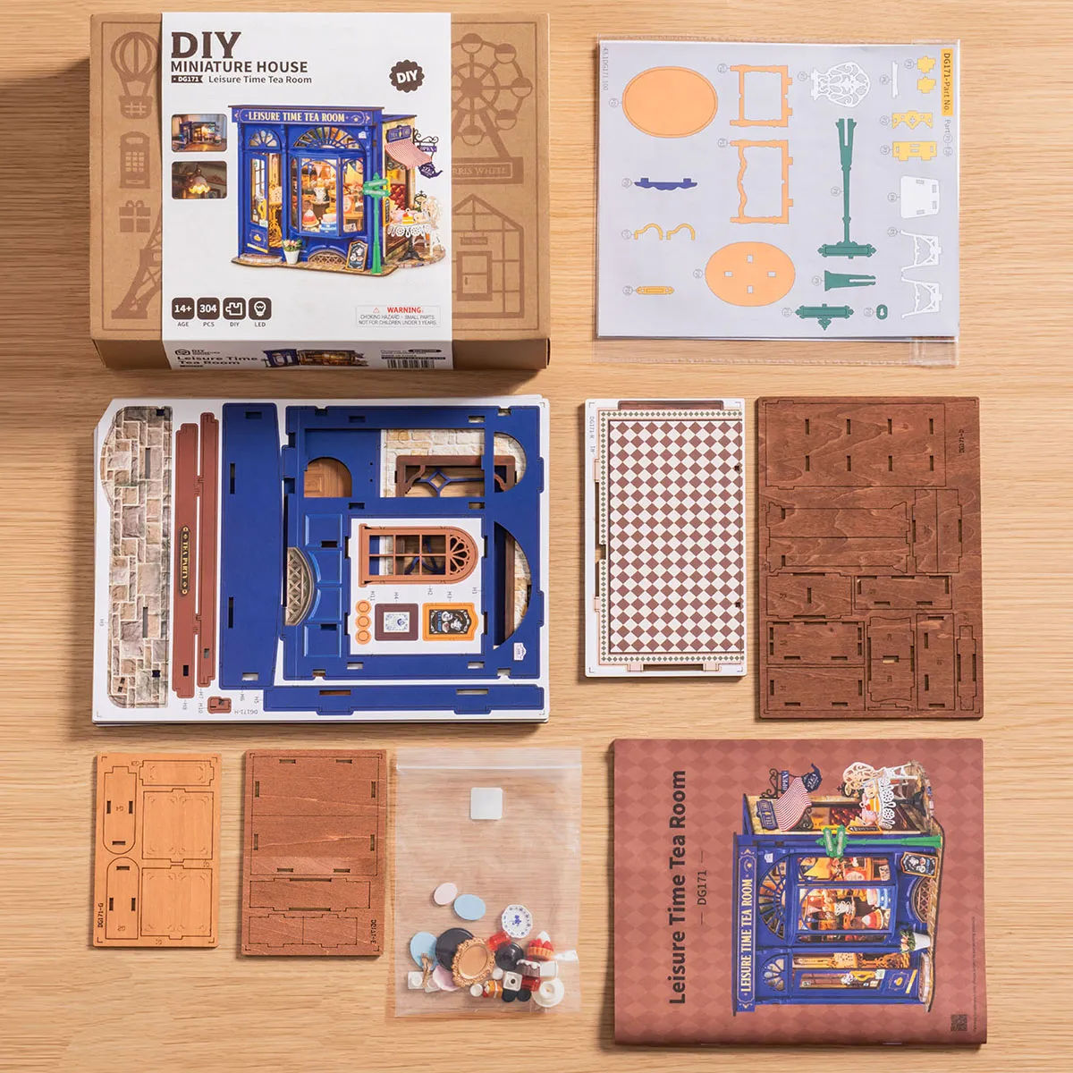 Rolife DIY Miniature House - Salle de thé de loisirs DG171 vue détaillée