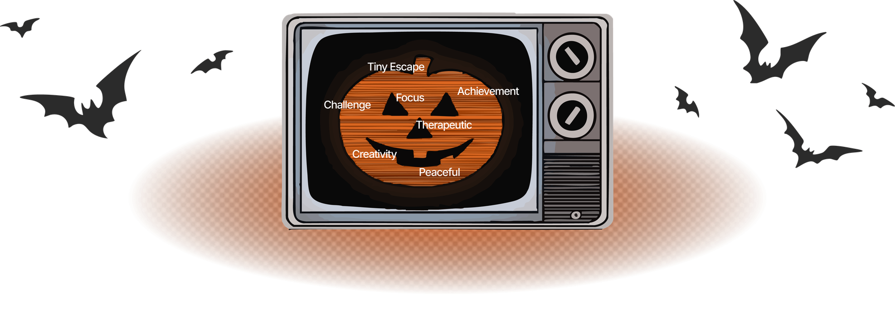 Retro TV showing curse clues