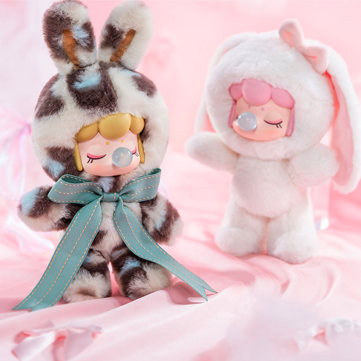 Nanci's Shining Bunny MNBXX Leopard- und Schlappohr-Plüschpuppen mit Schleifenbändern