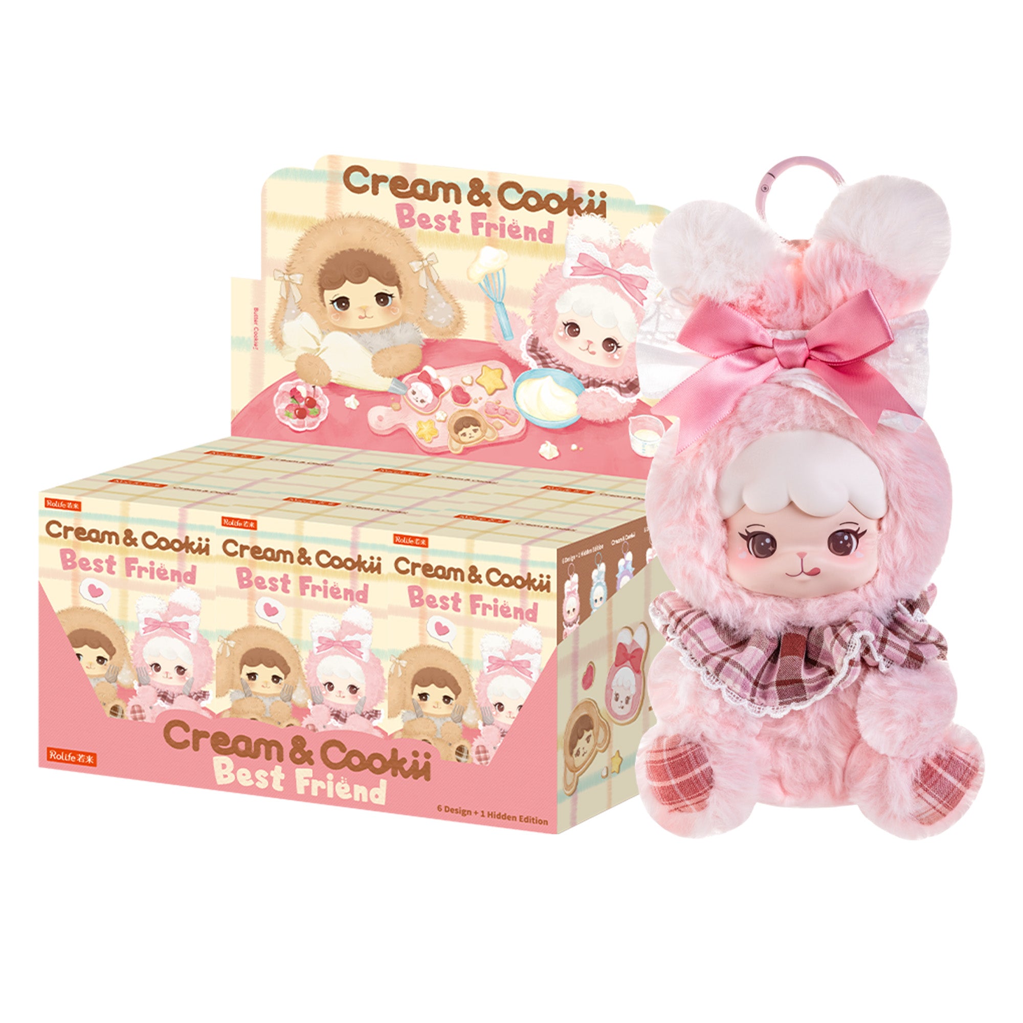 Rolife Cream und Cookii Bunny Beste Freunde Serie Blind Box Anzeige mit featured Plüsch Anhänger