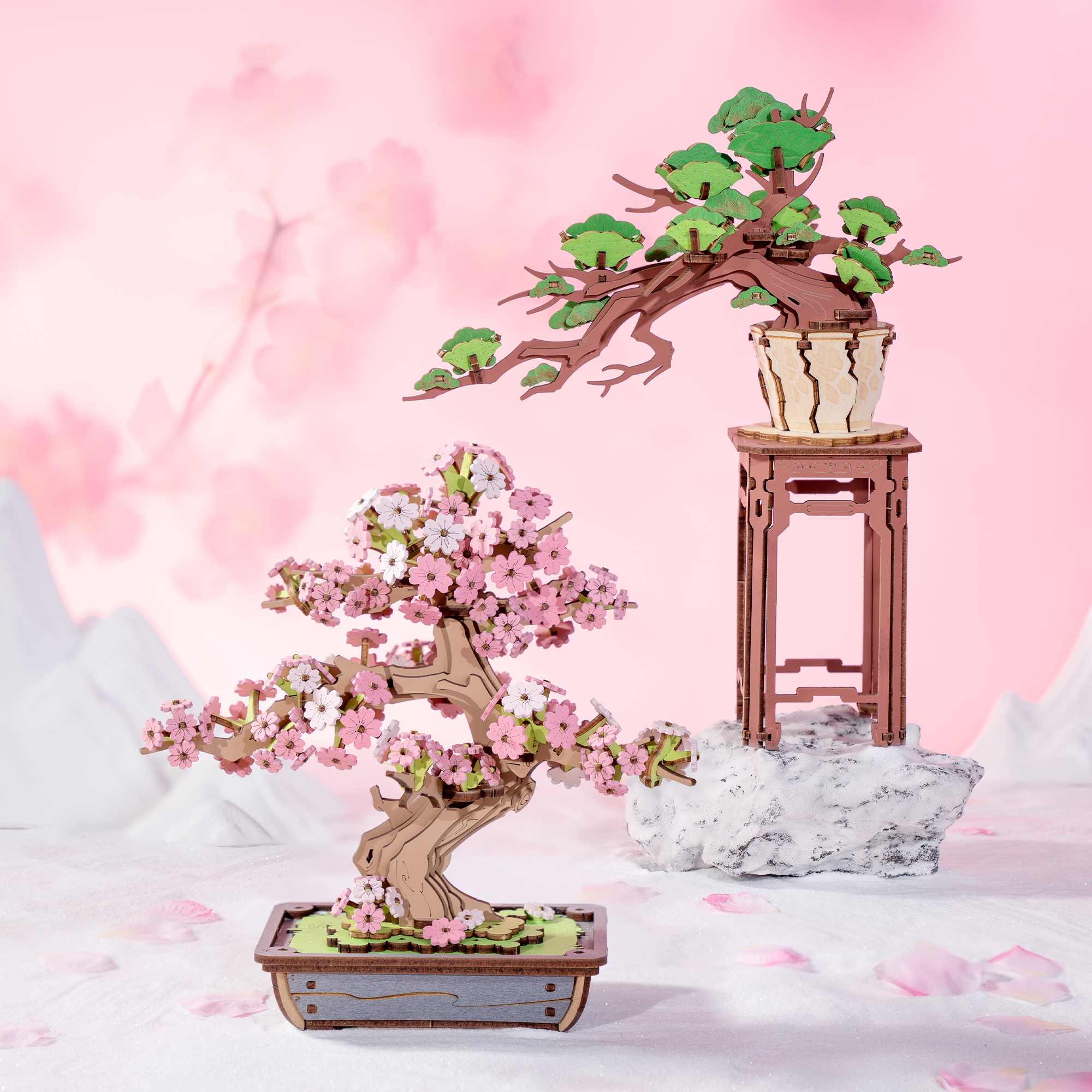 Rolife 3D Wooden Puzzle - Sakura Bonsai TG415 image de galerie 5
