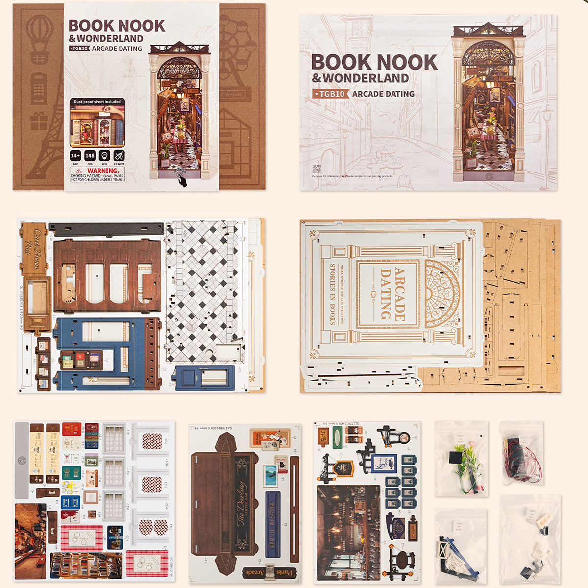Rolife DIY Book Nook Kit - Arcade Dating TGB10 detail view
