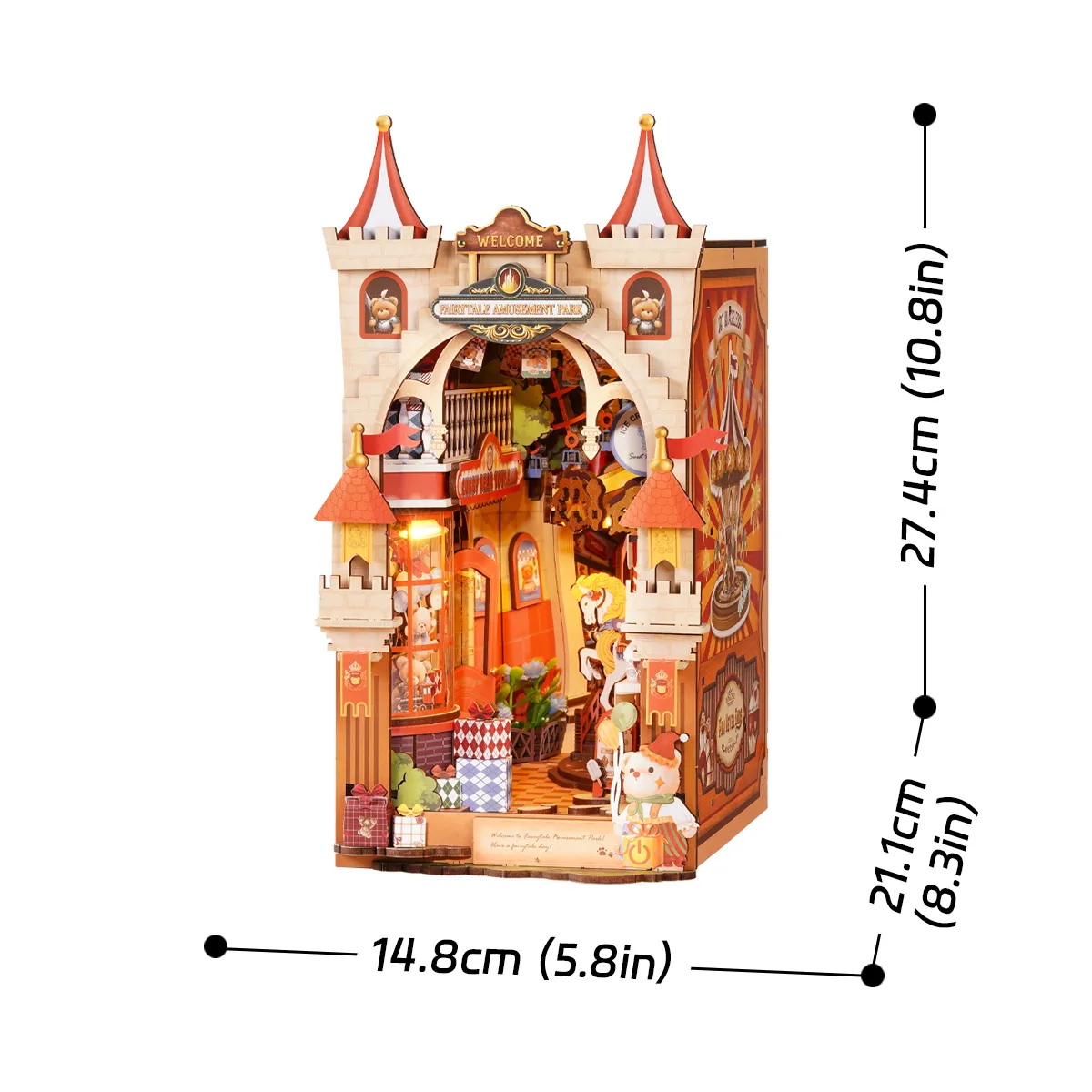 Parque de Atracciones de Cuento de Hadas TGB17 tamaño gráfico, 14.8 x 21.1 x 27.4 cm book nook