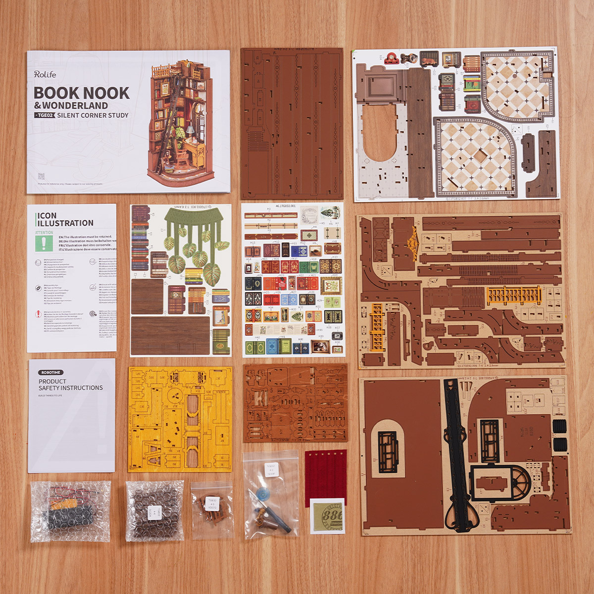 Rolife DIY Kit de Rincón de Libros - Estudio de Esquina Silenciosa TGE02 vista detallada