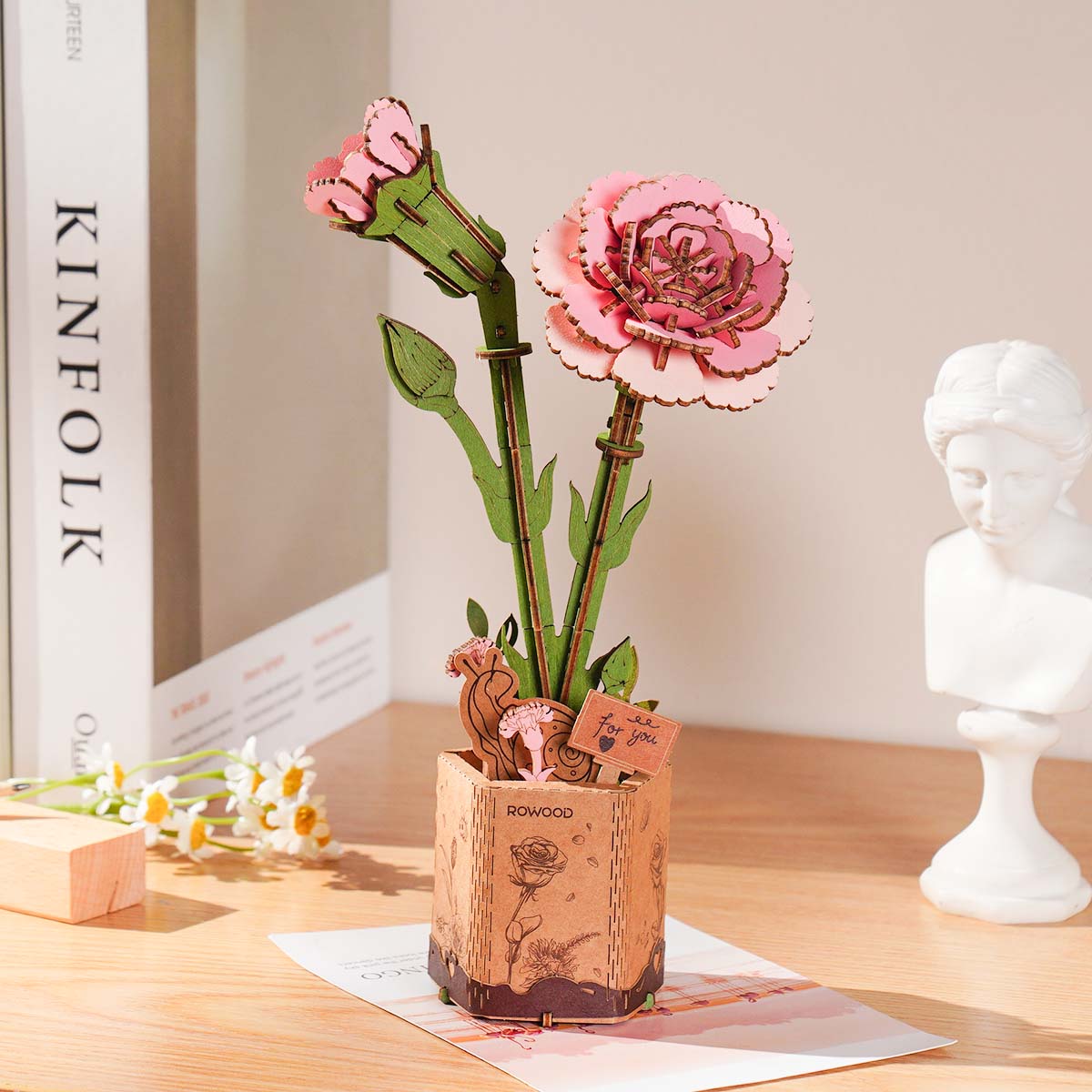 Rowood DIY Wooden Flower Pink Carnation TW051 gallery image 5