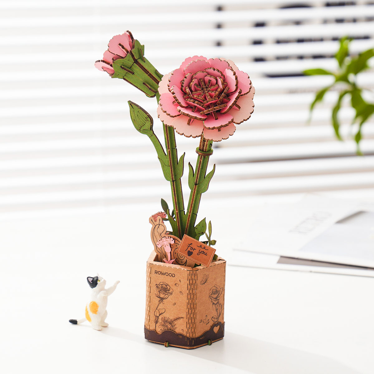 Rowood DIY Wooden Flower Pink Carnation TW051 gallery image 4