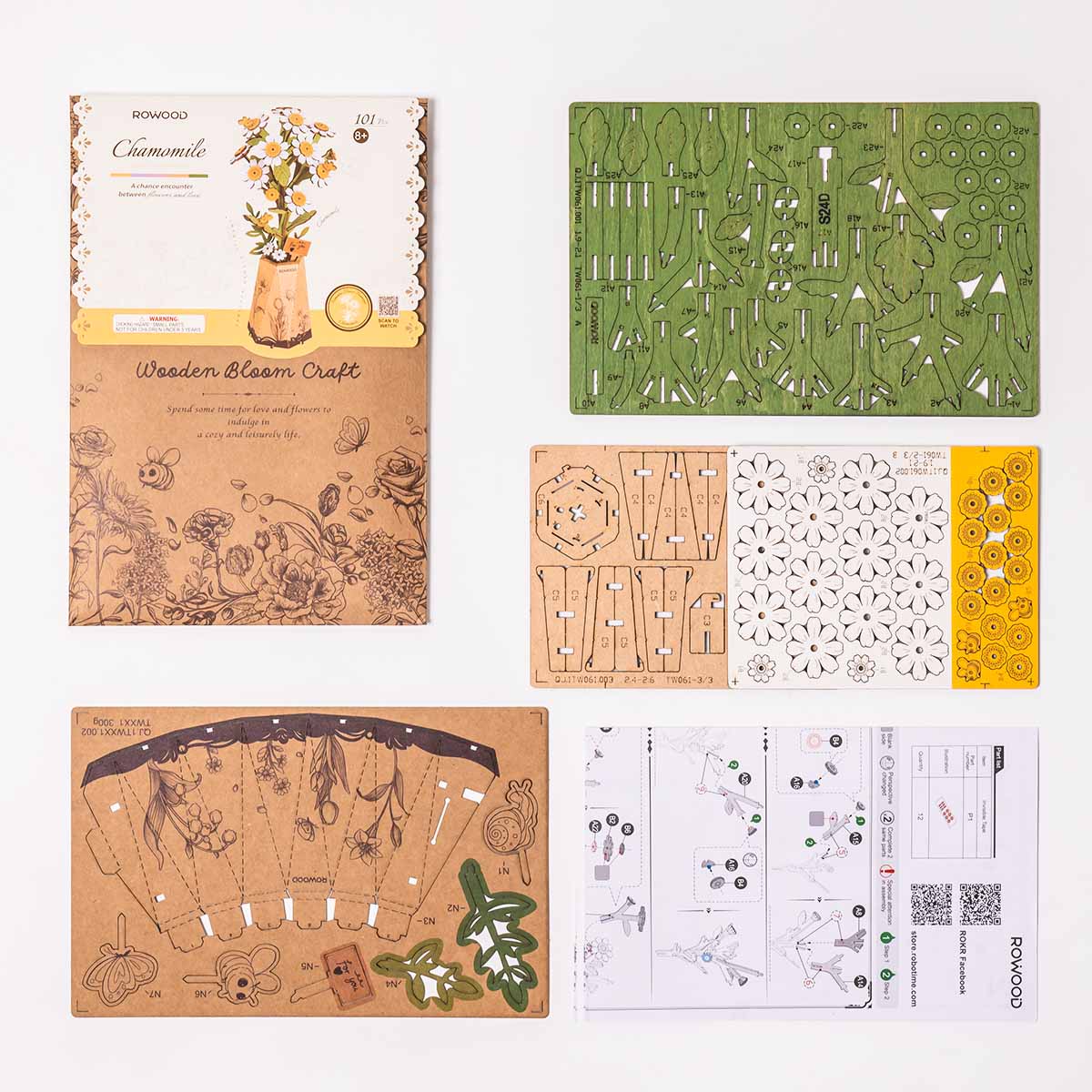 Rowood DIY Wooden Flower Chamomile TW061 image de galerie 6