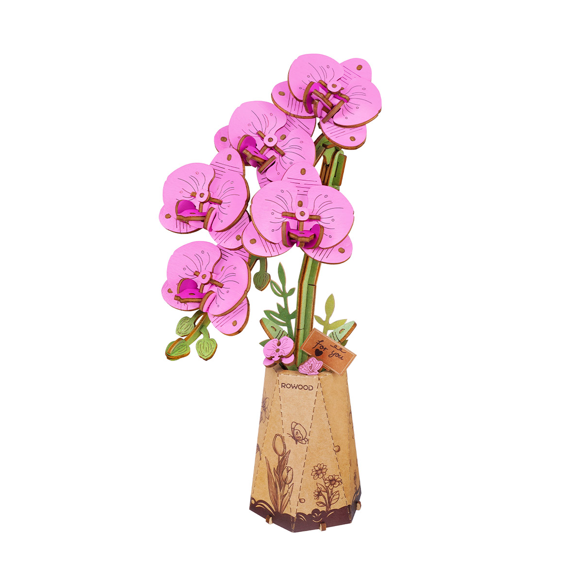 Rowood DIY Wooden Flower Purple Moth Orchid TW091 alternate product view