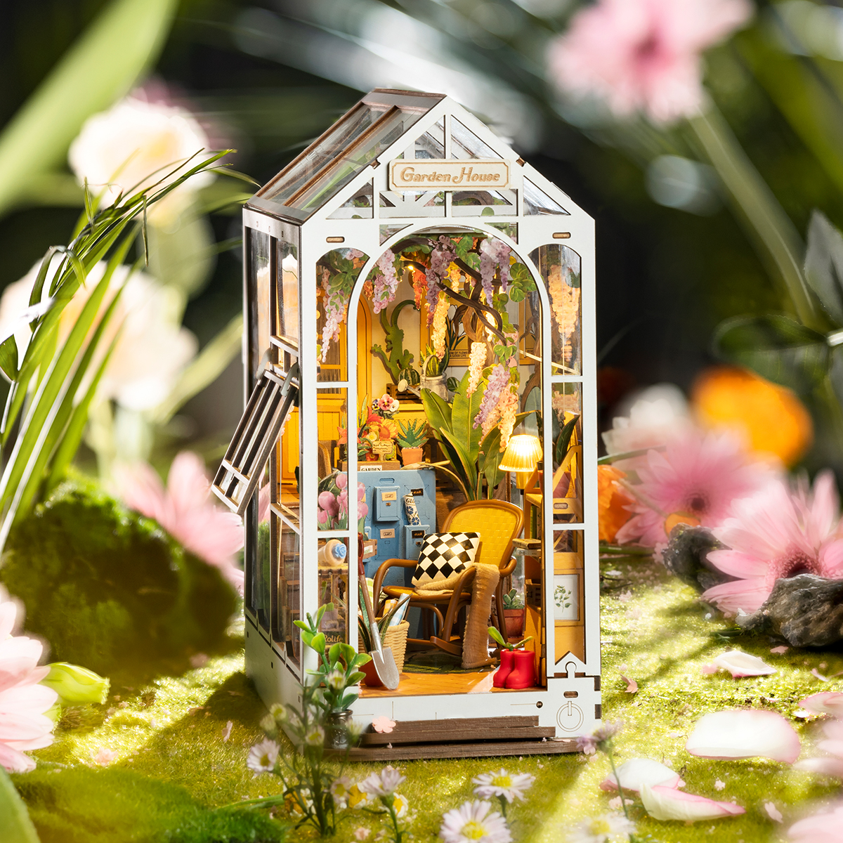 Rolife DIY Buchnische Kit - Feriengartenhaus TGB06 Außenbereich Gartenanzeigeszene
