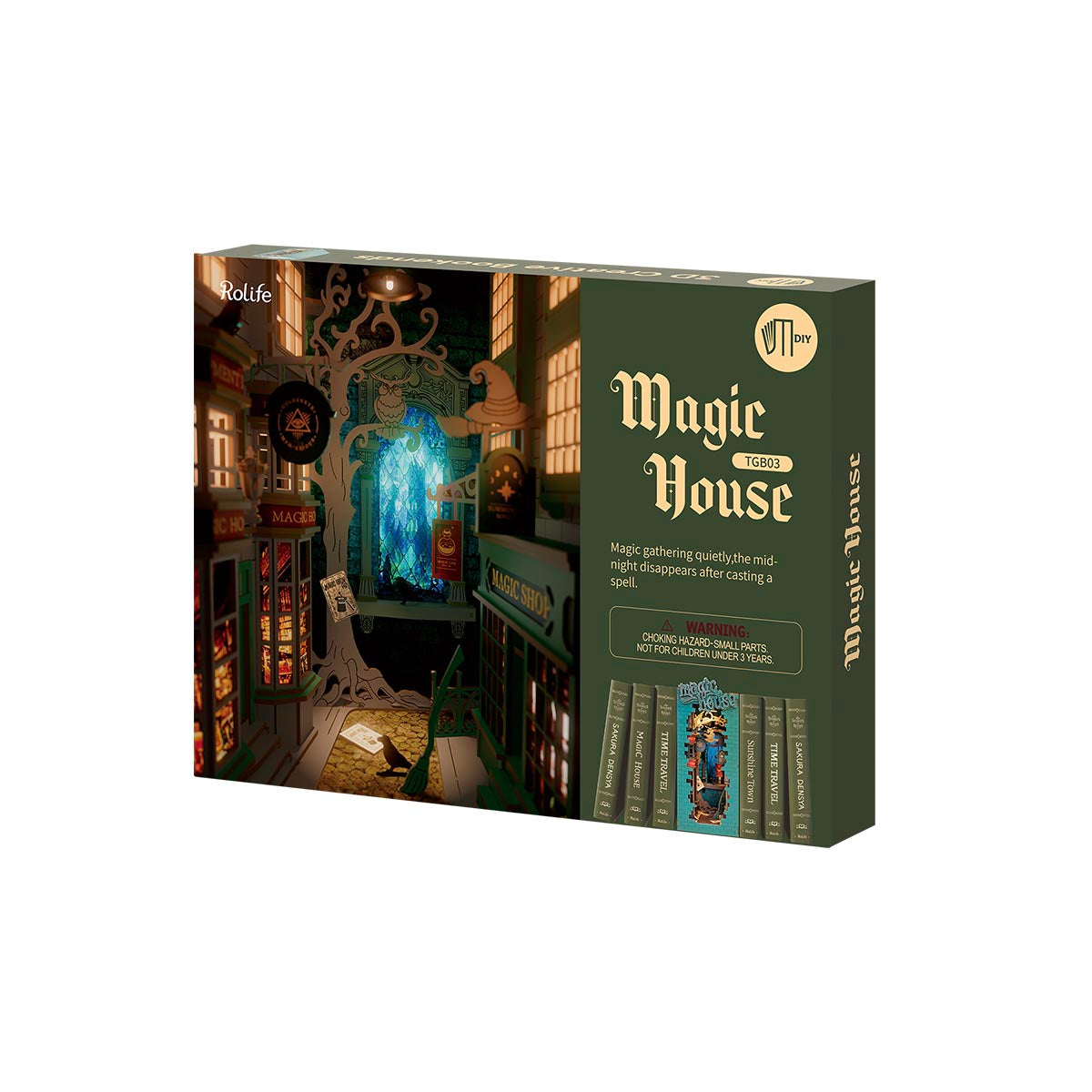 Rolife DIY Book Nook Kit Magic House TGB03 product package box