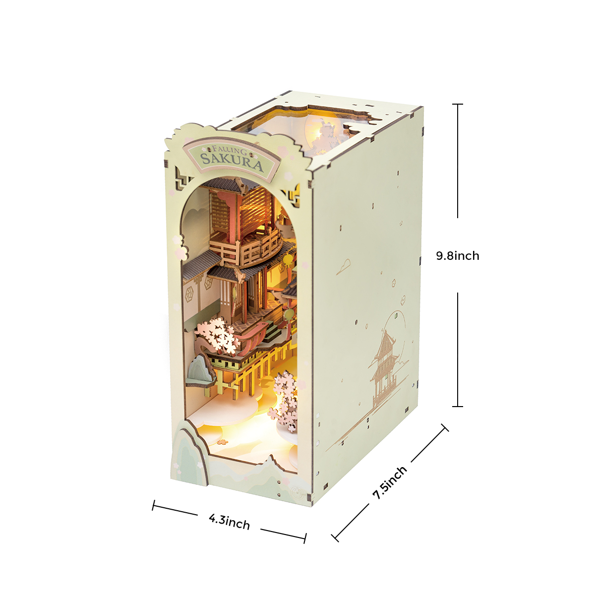 Rolife DIY Book Nook Kit - Sakura Tombante TGB05 produit emballage