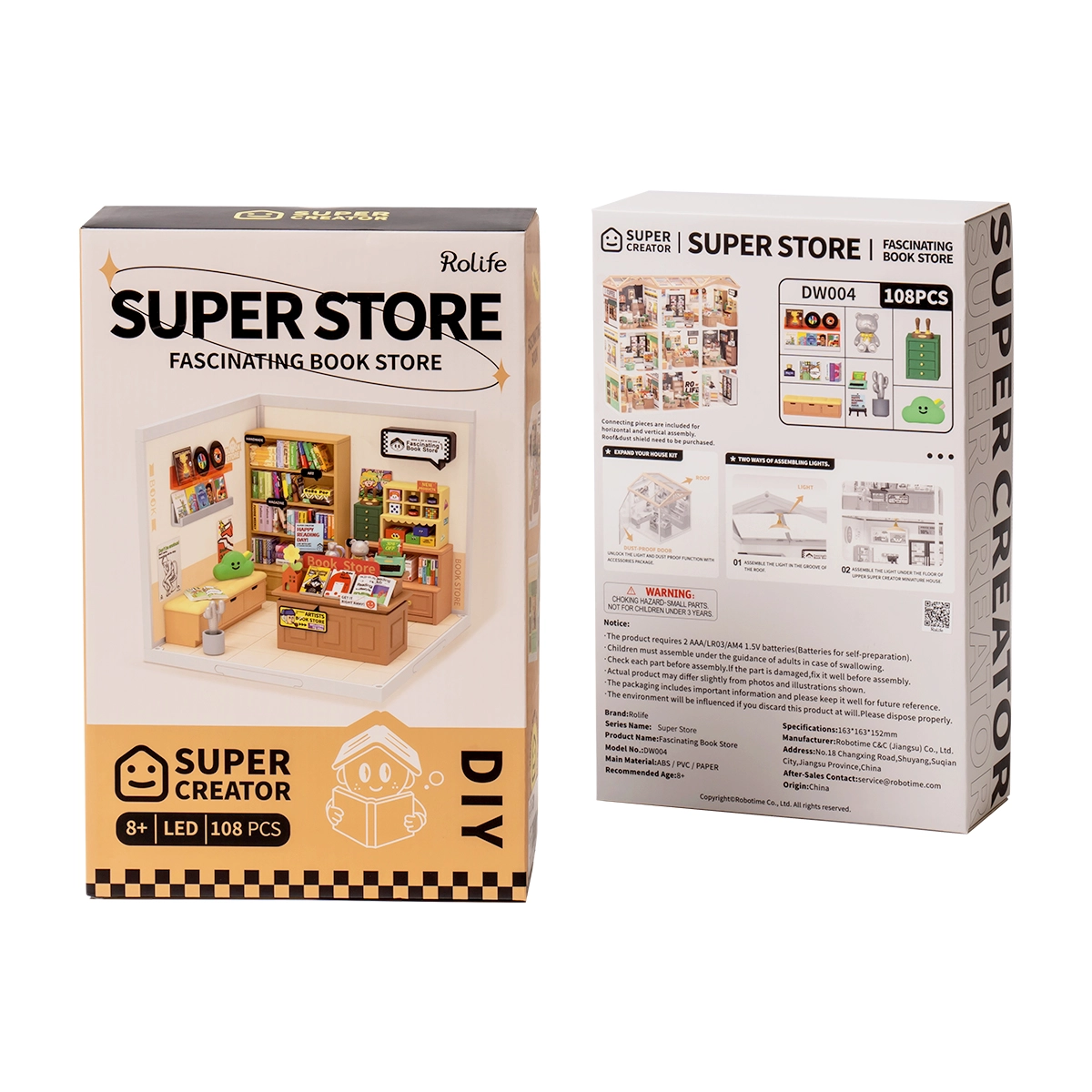 Rolife Fascinating Book Store Super Creator Miniature House DW004 image illisible espace réservé du fichier source